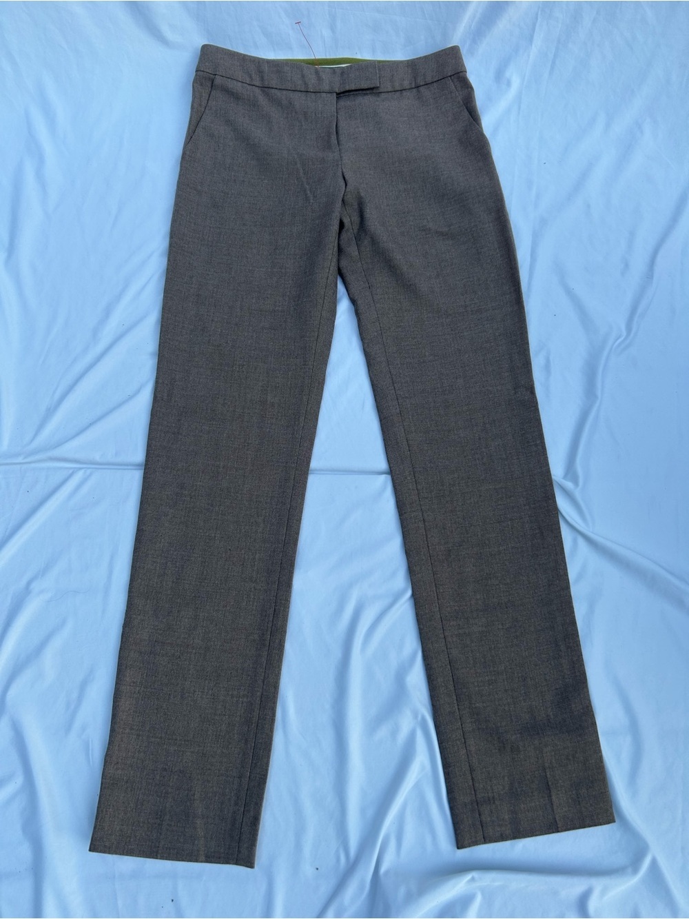 Orla Kiely Dark Taupe Straight-Leg Women's Trousers size 2 wool